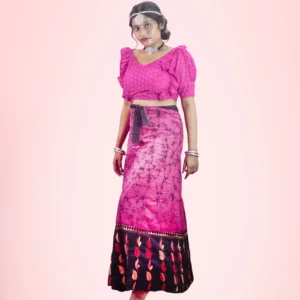 Women's Kantha Stitch Hand Batik Cotton Wrap Around Long Skirt
