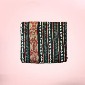 Black Cotton Khesh Kantha Saree with Unstitched Blouse