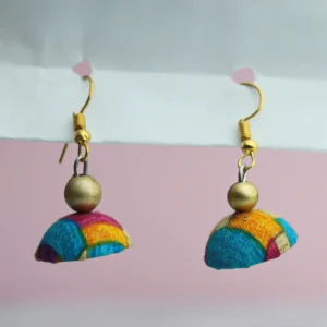 Handmade Multicolor (Aqua & Magenta) Beaded Earrings by INDLooms