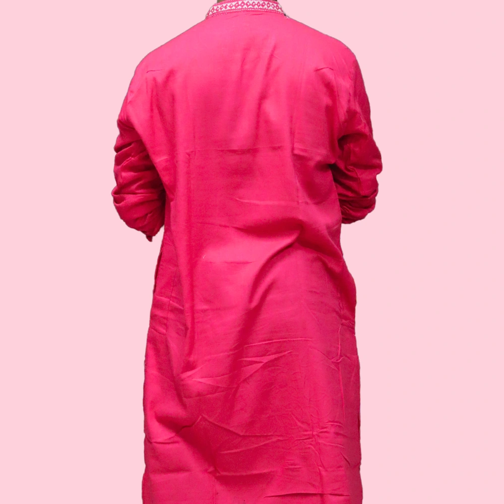 Men’s pink kurta with white embroidery – Indlooms premium ethnic wear